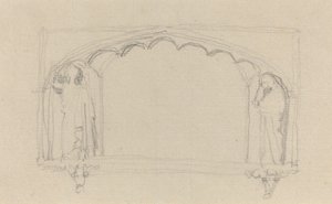 Boceto para un Monumento Gótico (¿el Monumento Simcoe?) de John Flaxman