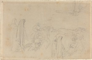 Bocetos con una Figura Encubierta (¿Virgilio y Beatriz?) de John Flaxman