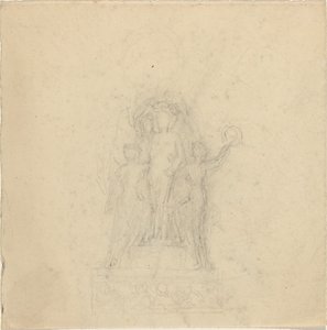 Estudios para un monumento con la coronación de una figura