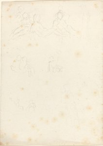 Estudios de figuras sentadas y reclinadas de John Flaxman