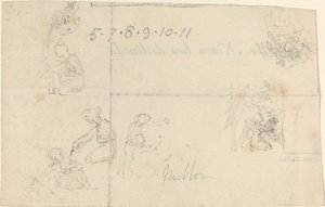 Estudios de mujeres arrodilladas de John Flaxman