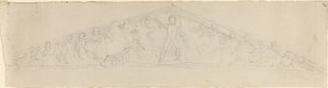 Estudio para la reconstrucción del frontón oeste del Partenón de John Flaxman