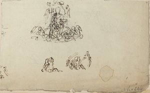 Estudio de Neptuno y criaturas marinas (?) de John Flaxman