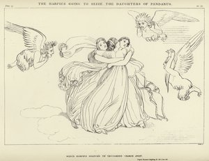 Las arpías van a capturar a las hijas de Pándaro de John Flaxman