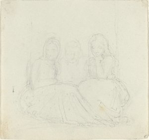Tres figuras femeninas sentadas de John Flaxman