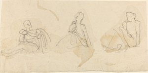 Tres figuras sentadas de John Flaxman