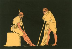 Ulises conversando con Eumeo de John Flaxman