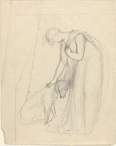 Mujer acariciando a un perro