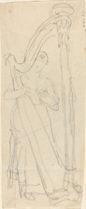 Mujer tocando un arpa (¿Lavinia Banks?) de John Flaxman