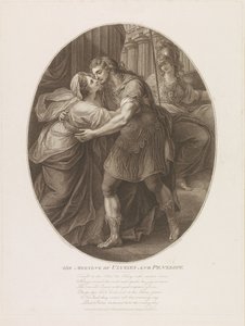 El encuentro de Ulises y Penélope, grabado por Francesco Bartolozzi de John Francis Rigaud
