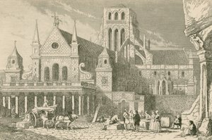 Leonard Holt conversando con los albañiles frente al pórtico de San Pablo de John Franklin