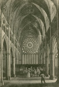 Leonard impidiendo el matrimonio del Conde de Rochester con Amabel en el coro de San Pablo de John Franklin