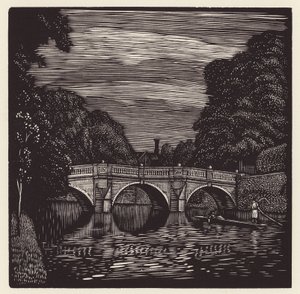 Cambridge: Clare Bridge (xilografía) de John Frederick Greenwood