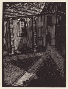 Cambridge: Trinity Hall (xilografía) de John Frederick Greenwood