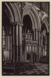 Catedral de Ely: En el presbiterio (xilografía) de John Frederick Greenwood