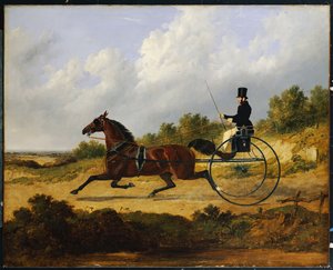 Confianza, dibujando un coche conducido por un mozo, 1842