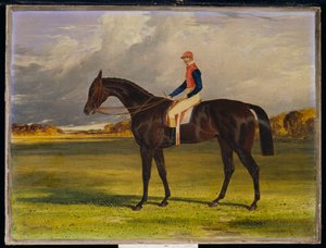 La potranca del conde de Chesterfield "Industry", con W. Scott, en un paisaje, 1838 de John Frederick Herring Senior