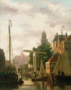 Un canal en Ámsterdam de John Frederick Hulk