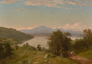 Joroba de camello desde la orilla occidental del lago Champlain 1852 (Óleo sobre lienzo) de John Frederick Kensett