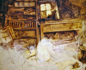 Un terrier en una cabaña de las Tierras Altas de John Frederick Lewis