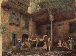 Patio de la Casa del Pintor, El Cairo de John Frederick Lewis