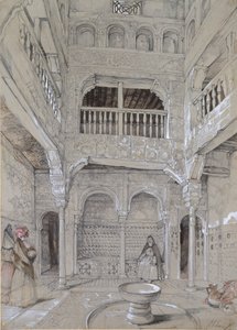 Entrada a los baños de la Alhambra, c1830s de John Frederick Lewis