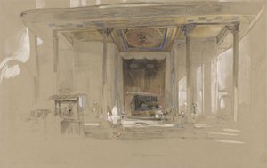 Entrada principal de la Gran Mezquita (Ulucami) Bursa, Turquía, c.1840 de John Frederick Lewis