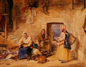 Pescadoras de Newhaven, Edimburgo, c.1831-32 (acuarela sobre papel) de John Frederick Lewis