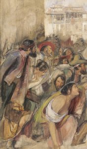 Estudio para la Proclamación de Don Carlos, c.1834-28 de John Frederick Lewis