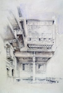 El patio de la casa del artista, El Cairo, Egipto de John Frederick Lewis