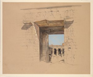 El Templo de Edfu: La Puerta del Pilón, 1850 de John Frederick Lewis