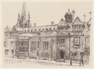 Brasenose College (litografía) de John Fulleylove