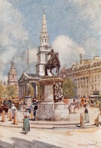 Charing Cross, con Estatua de Carlos I y St. Martin-in-the-Fields de John Fulleylove