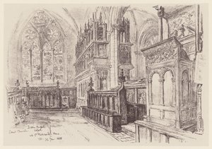 Christ Church, Interior de la capilla latina (litografía) de John Fulleylove