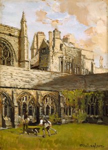Claustros en New College, Oxford, finales del siglo XIX de John Fulleylove