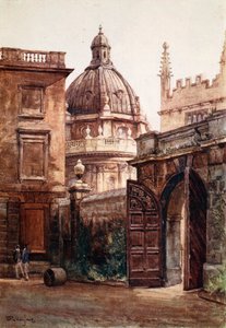 Puerta de Entrada del Hertford College y la Biblioteca Radcliffe de John Fulleylove
