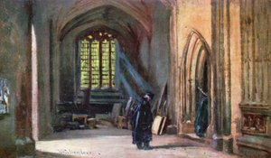 Entrada a la Divinity School (litografía en color)