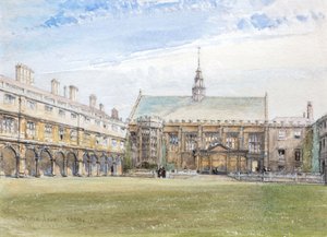 Hall del Trinity College, Cambridge,1889 (acuarela) de John Fulleylove
