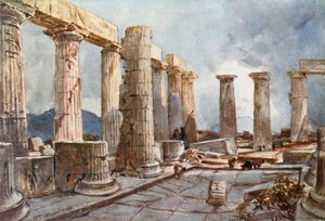 Interior del Templo de Apolo en Bassae en Arcadia de John Fulleylove