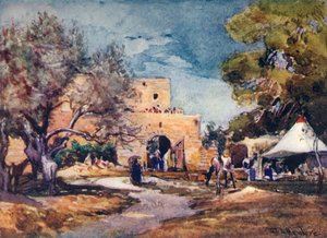 Edificio medieval fuera del muro norte de Jerusalén, 1902 de John Fulleylove