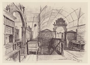 Biblioteca Merton (litografía) de John Fulleylove