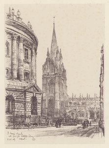 Oxford: Iglesia de Santa María (litografía)