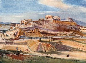 La Acrópolis desde la base de la colina de Filopapo de John Fulleylove