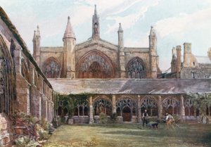 The Cloisters, New College (litografía en color)