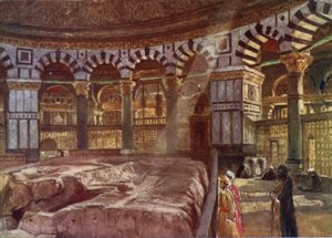 La Roca Sagrada bajo la Cúpula de la Mezquita de Omar de John Fulleylove
