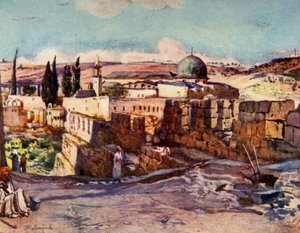 La Mezquita de El Aksa desde el interior del muro sur de Jerusalén, 1902