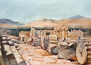 La Propylaea desde el borde norte de la plataforma del Partenón de John Fulleylove