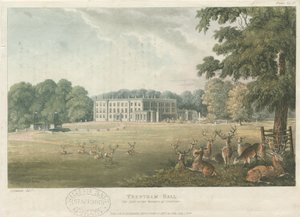 Trentham Hall: litografía coloreada, nd [c 1824] de John Gendall