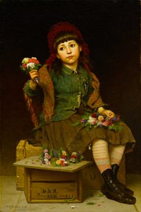 Compra un ramo, c.1881 de John George Brown