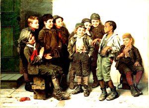 El baile callejero, 1883 de John George Brown